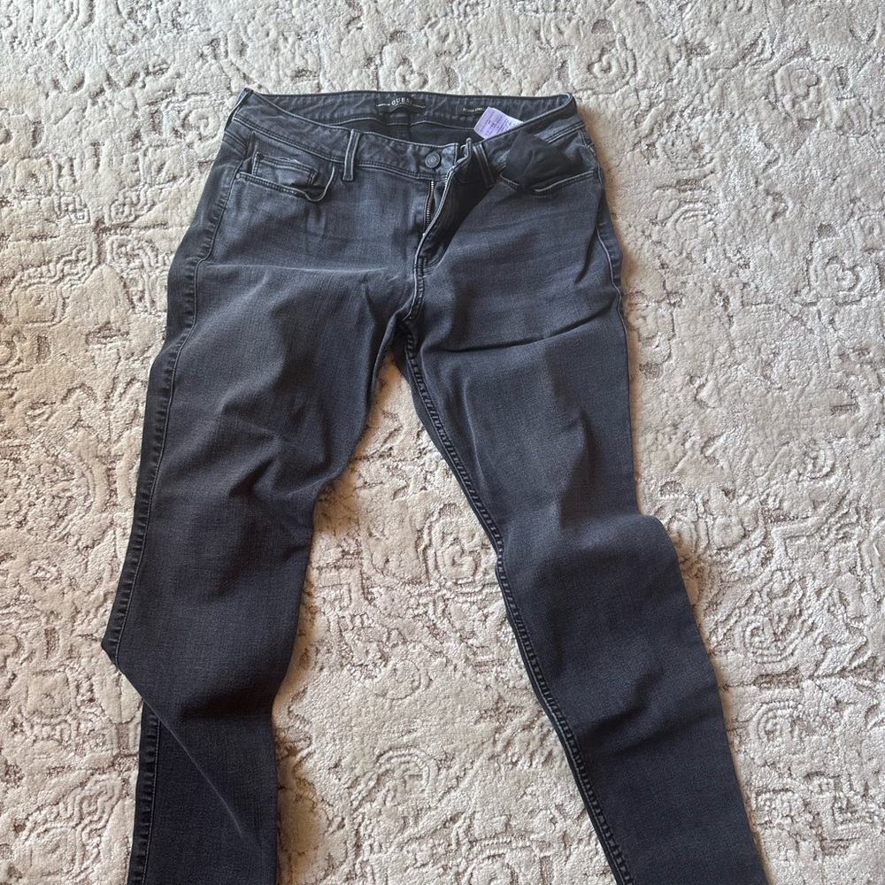 Guess Gray Skinny Jeans Smooth Texture